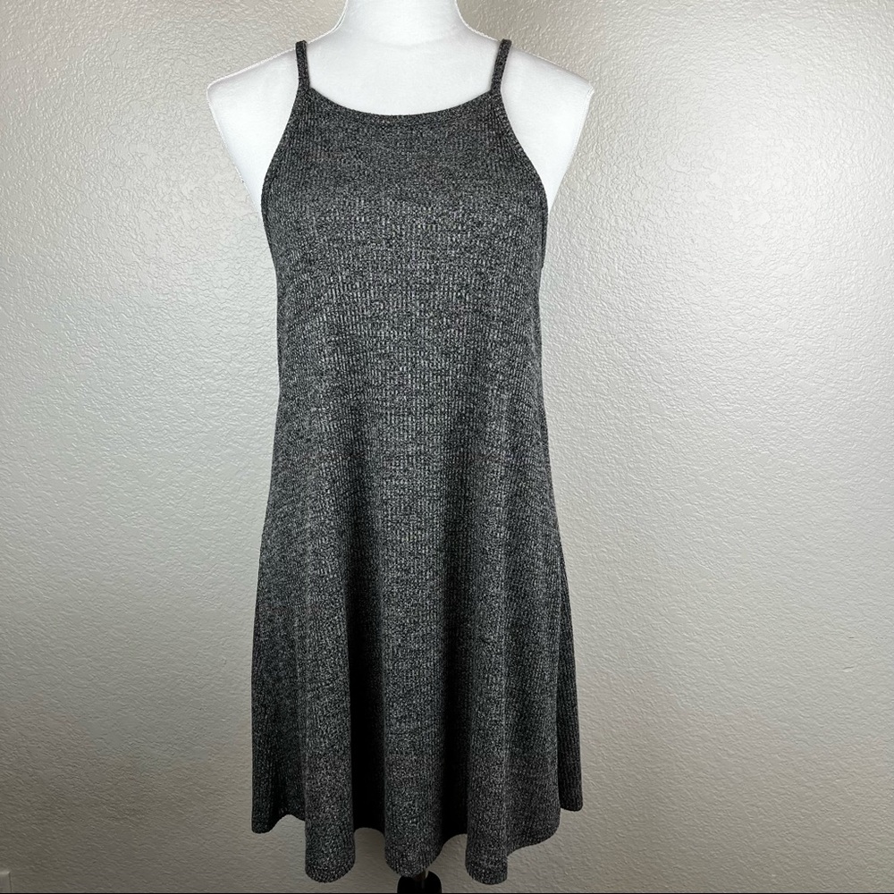 Pink Rose Halter Top Gray Dress Medium